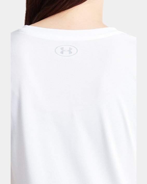 เสื้อยืด UA Tech™ สำหรับผู้หญิง in White image number 3